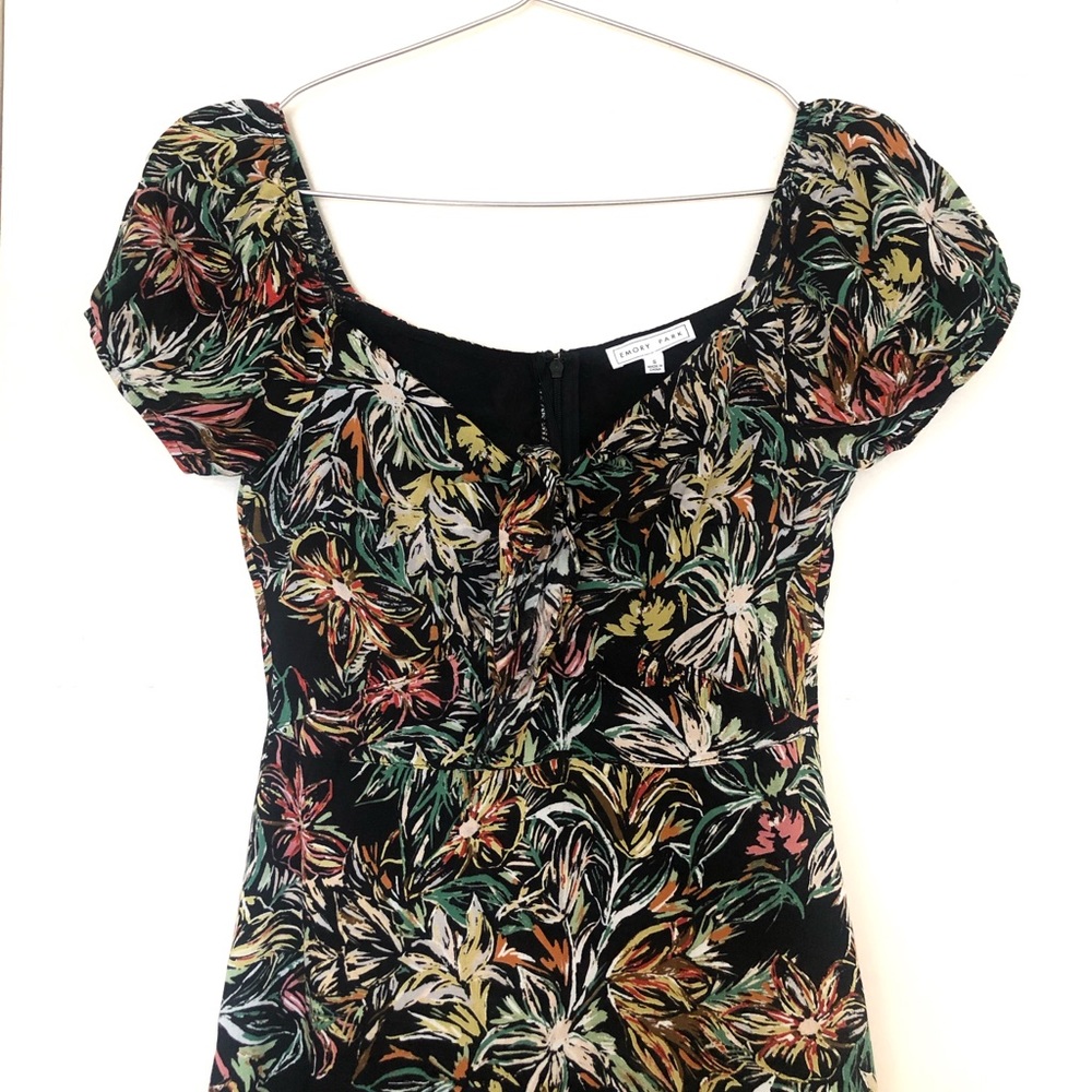 EMORY PARK | Anthropologie sweetheart neckline & puff sleeves floral dress